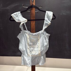 NWT Zara ruffle peplum tank XS